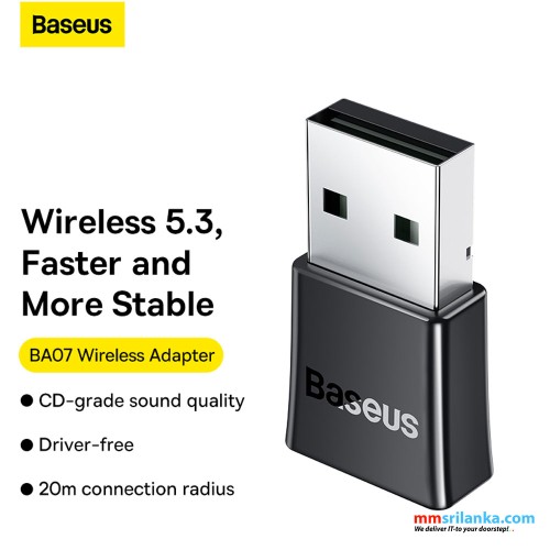 Baseus BA07 Bluetooth 5.3 Adapter Black 